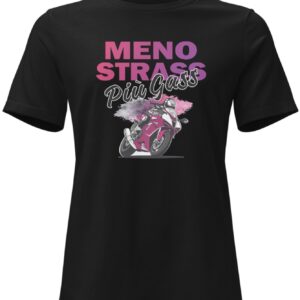 Maglietta nera con grafica moto rosa sportiva