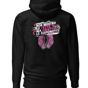 Felpa nera con grafica motociclistica rosa