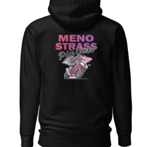 Felpa nera con grafica moto rosa