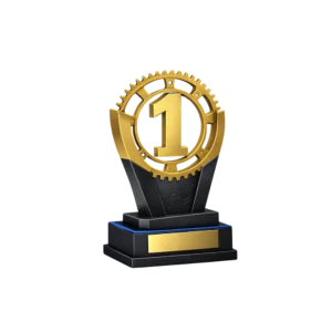 Trofeo dorato con numero uno